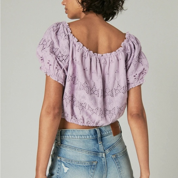 Lucky Brand Lavender Eyelet Blouse - Picture 2 of 4